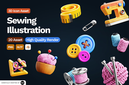 3D Sewing Illustration, an Object 3D Model by SLAB! Design