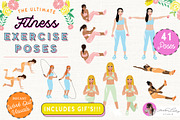 Exercise Fitness Poses Female, a Person Illustration by Lauren Lesley Studio (Thumbnail 1 of 5)