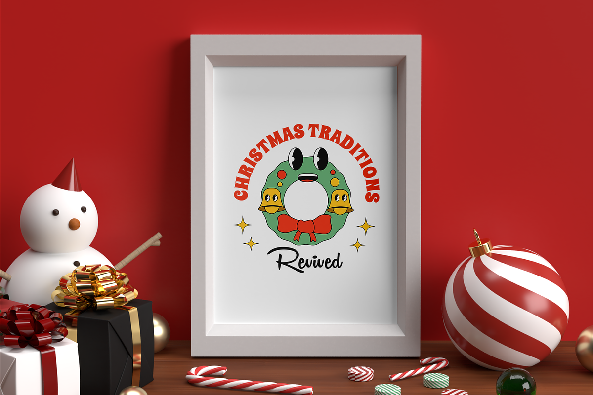 Christmas Groovy Illustration, a Seasonal Illustration by Kohesif Studio (Photo 6 of 6)