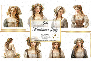 Renaissance Lady Watercolor Clipart, a Person Illustration by NiiiNArt (Thumbnail 9 of 9)