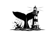Whale Tail Lighthouse Bundle, an Object Illustration by yasushie (Thumbnail 25 of 31)