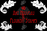 Art Nouveau-Flourish Procreate Stamp, a Brush Add-On by Luna Y Mar (Thumbnail 1 of 5)