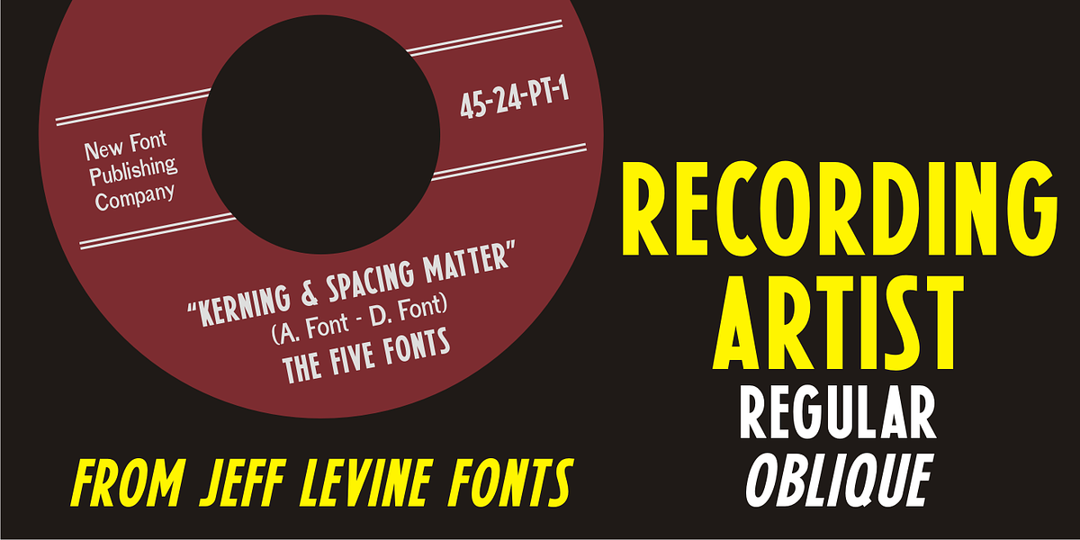 Recording Artist JNL, a Sans Serif Font by Jeff Levine Fonts