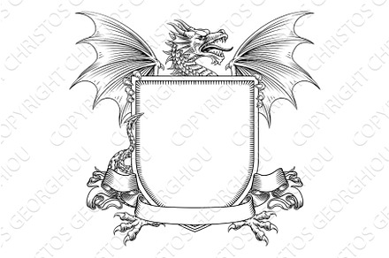 Dragon Heraldic Crest Coat of Arms