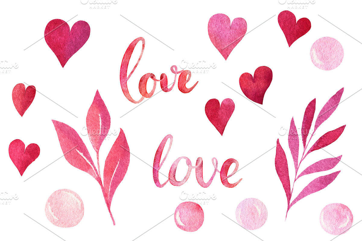 Big set for Valentine's Day., a Decorative Illustration by Nataliia Pyzhova (Photo 8 of 8)