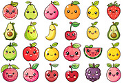 kawaii Fruits Clipart, an Illustration by Forhadx5 (Thumbnail 8 of 10)