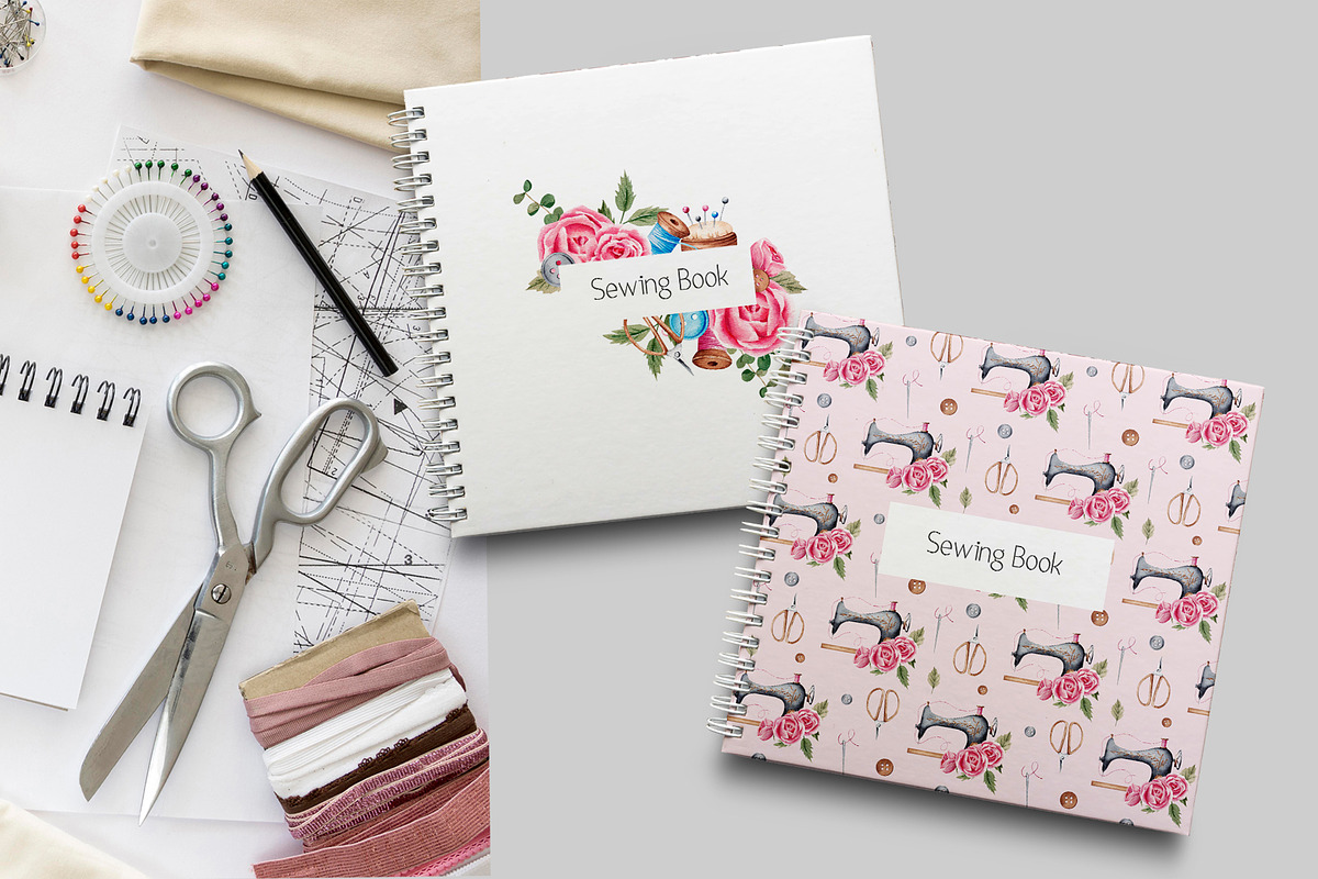 Watercolor Sewing Kit, a Work Illustration by YuliyaArtGarden (Photo 7 of 7)
