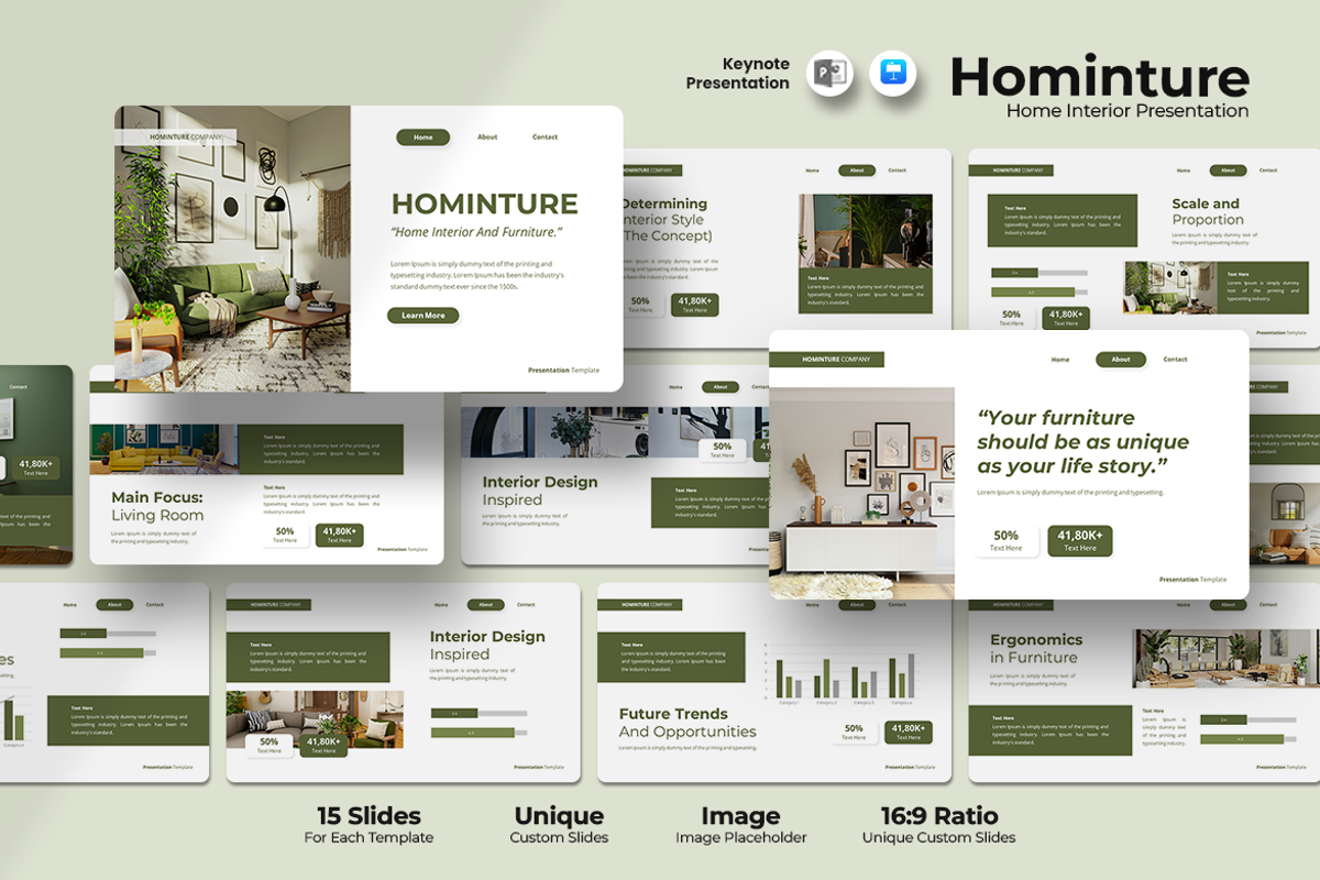 Hominture Interior Design - Keynote, a Presentation Template by Iqsiart Studio (Photo 1 of 3)