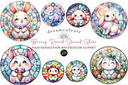 Bunny Round Stained Glass Png, an Illustration by DreamCafeArt (Thumbnail 1 of 6)