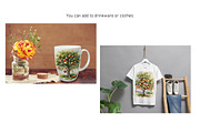 Watercolor Trees, Fruit Trees, Set 1, a Decorative Illustration by Kat's Artful Creations (Thumbnail 5 of 9)