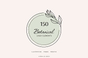 Botanical line art logo elements, a Branding & Logo Template by Katerina.Sea.Design (Thumbnail 1 of 11)