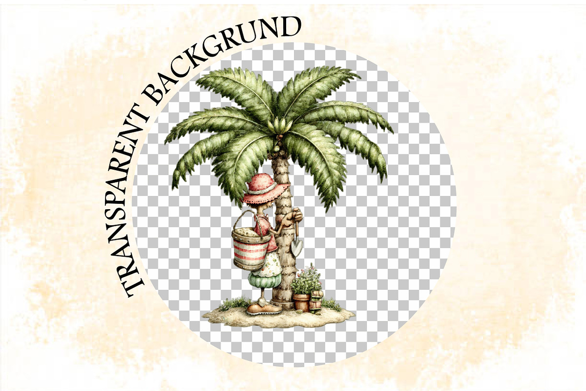 Whimsical Summer Palm Tree Clipart B, an Illustration by SVGArt (Photo 8 of 9)