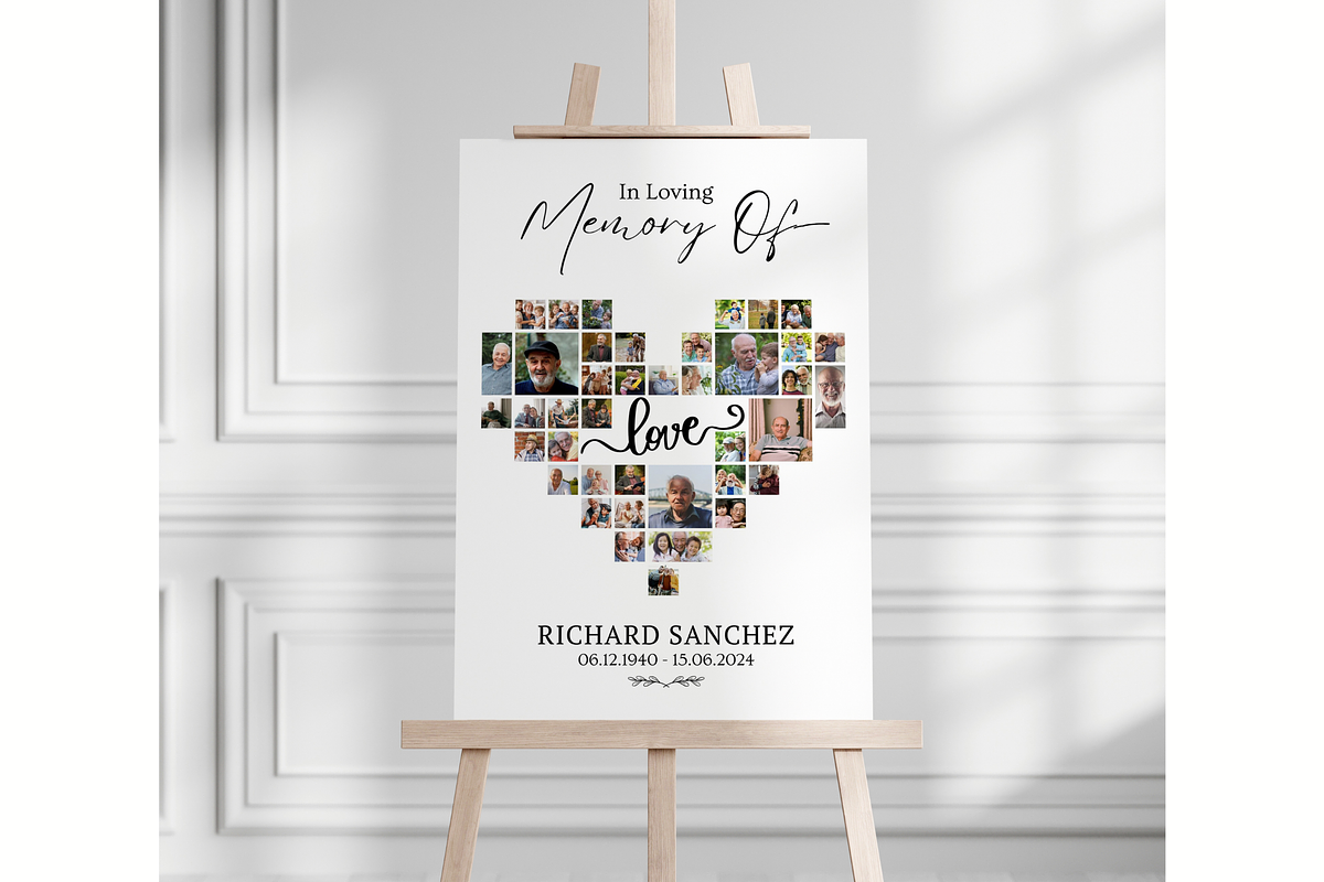 Funeral Heart Collage Templates, a Stationery Template by Coral Beauty (Photo 3 of 5)