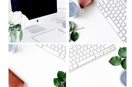 9 Femine Desk Styled Stock Photos