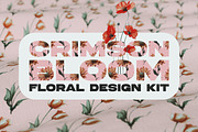 Crimson Bloom: Floral Design Kit, a Pattern Graphic by Megan Aili Designs (Thumbnail 1 of 12)