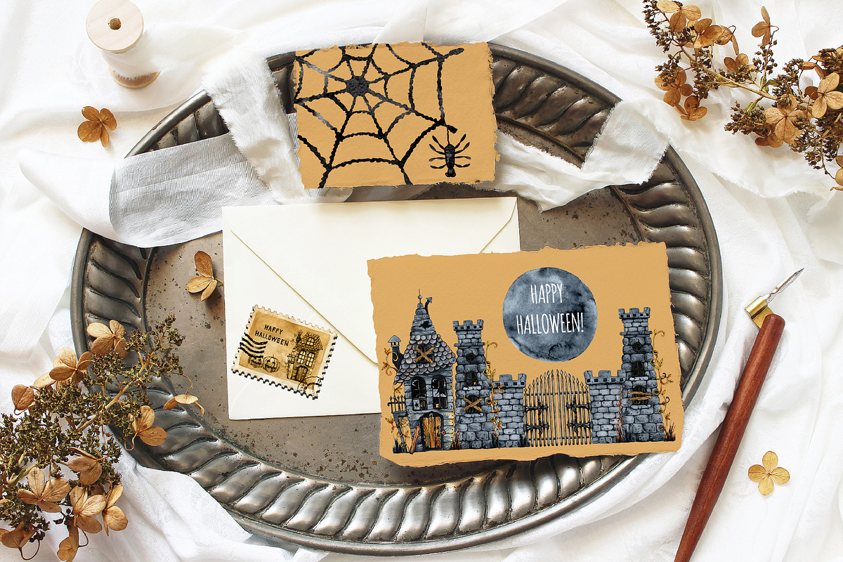 Happy Halloween clipart and paper, a Decorative Illustration by Artmanata (Photo 12 of 16)