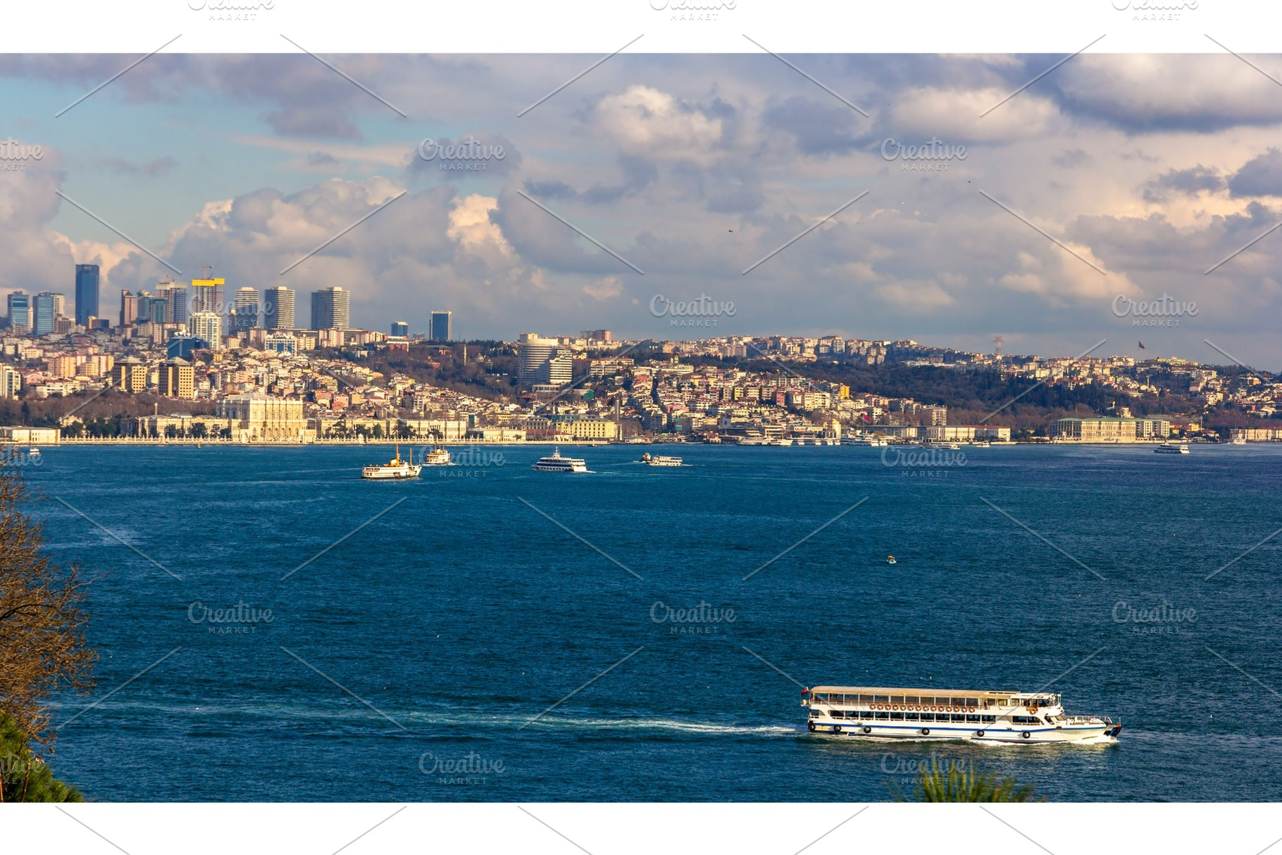 Vew of the Bosphorus strait in Istanbul - Turkey, an Architecture Photo by Leonid Andronov