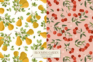 Blooming Garden Patterns & Clipart