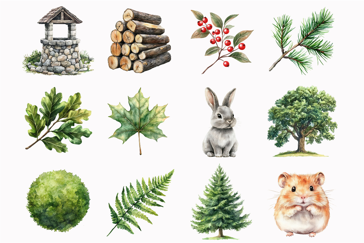 Little Woodland Friends Clipart, a Seasonal Illustration by Design Market (Photo 4 of 5)