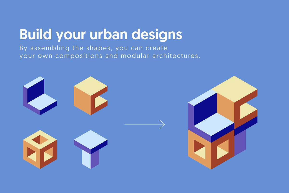 Blockscape - Isometric Shapes, an Object Graphic by Léo Alexandre