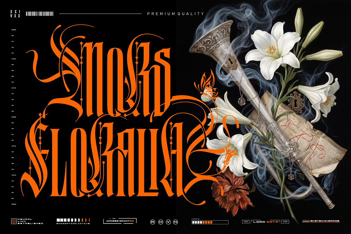 Black Letterfly Typeface, a Blackletter Font by alit design (Photo 12 of 20)