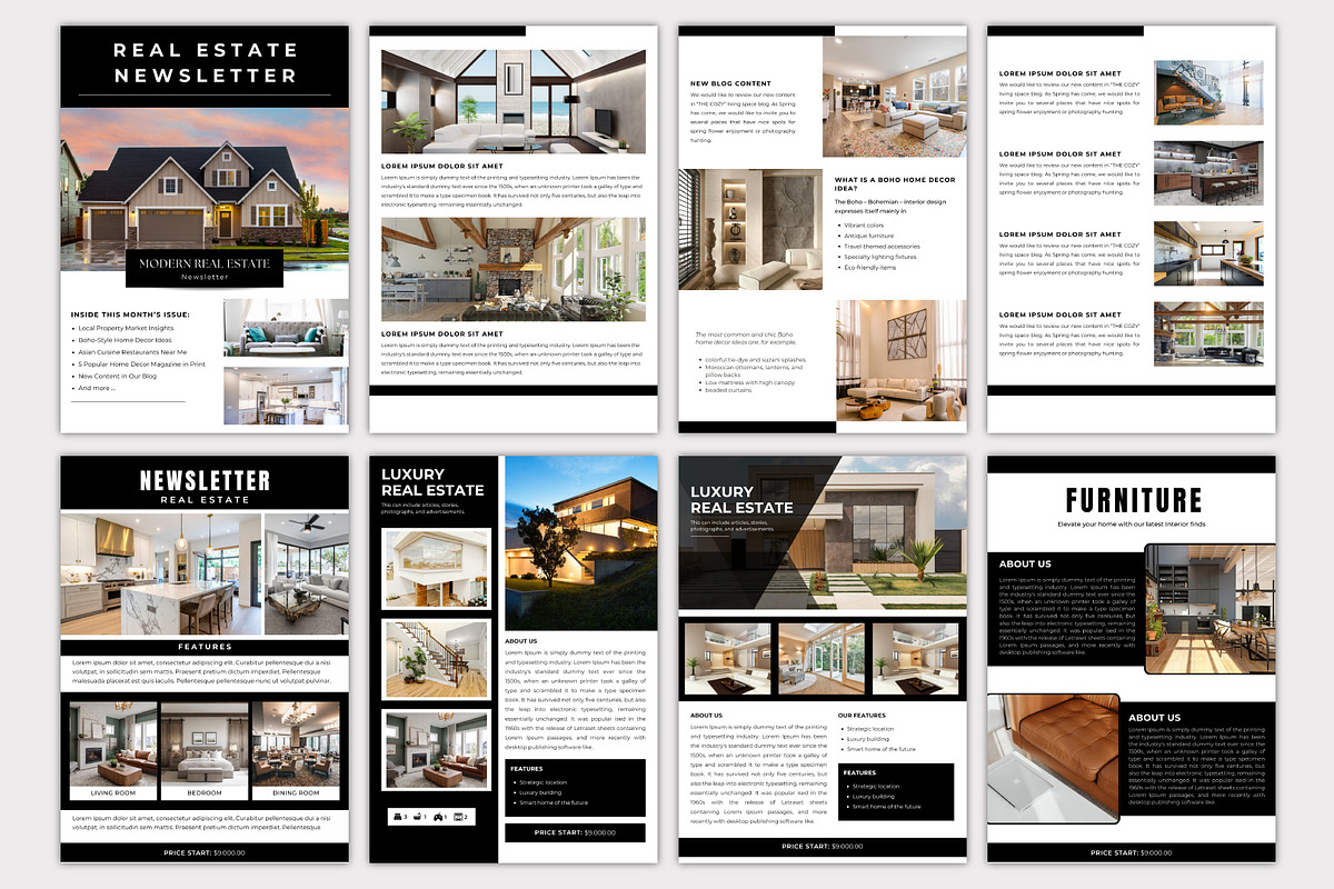Real Estate Newsletter Template, a Print Template by Designmela01 (Photo 7 of 10)