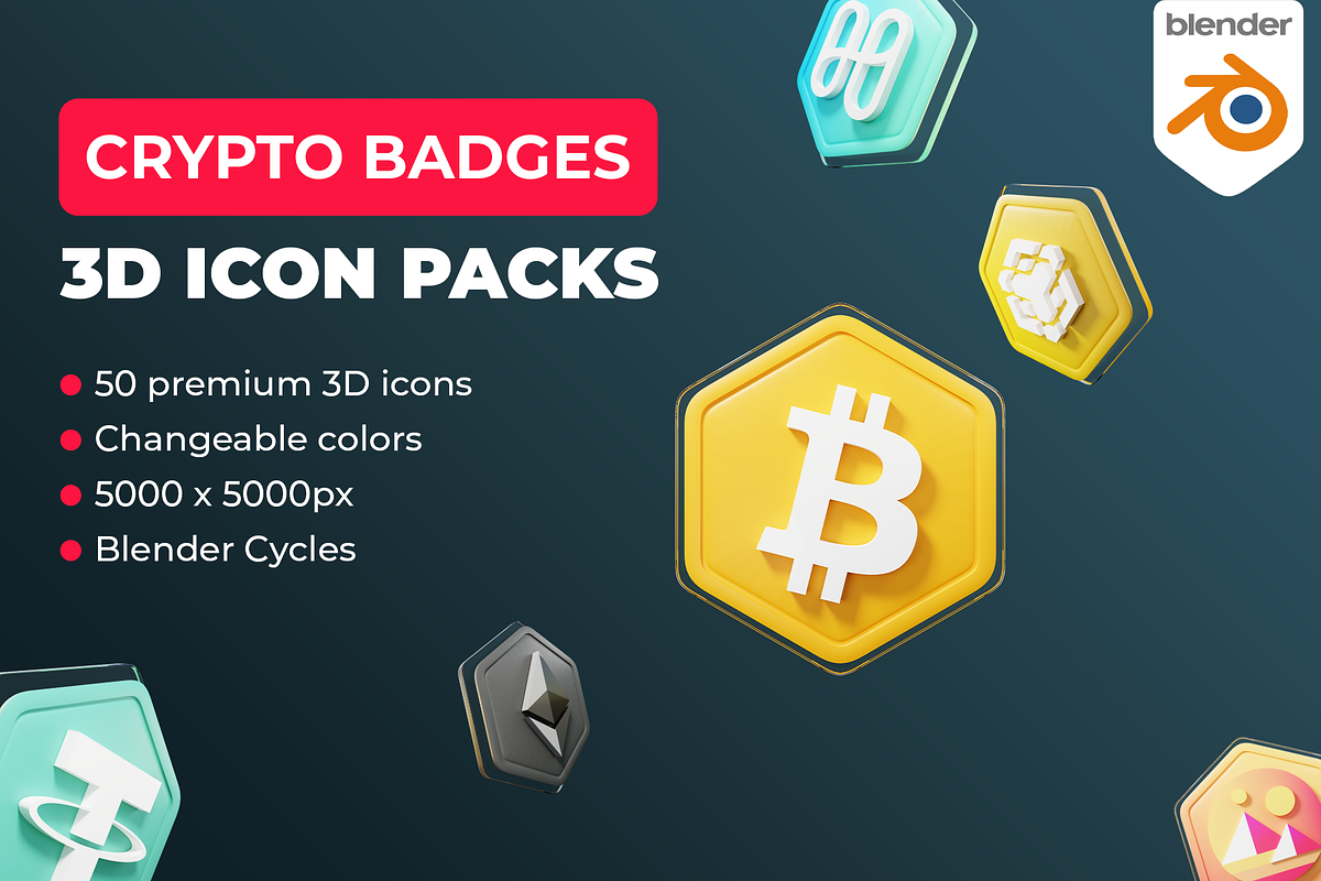 3D Crypto Badges Vol 1, an Object 3D Model by PNHD (Photo 1 of 2)