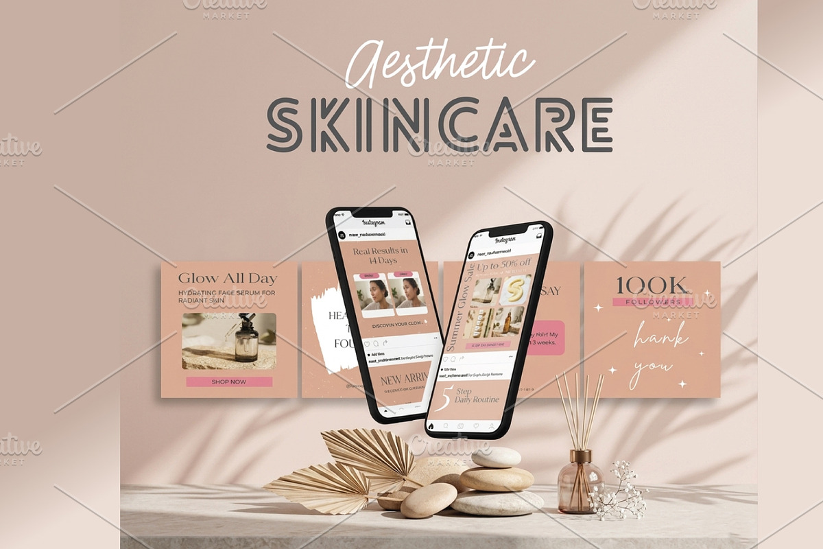 Aesthetic Skincare Social Media Kit, a Social Media Template by FusionadCreates (Photo 5 of 7)