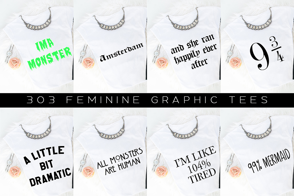 Big Bundle-Feminine Graphic Tees, a Background Graphic by iloladesign (Photo 2 of 36)
