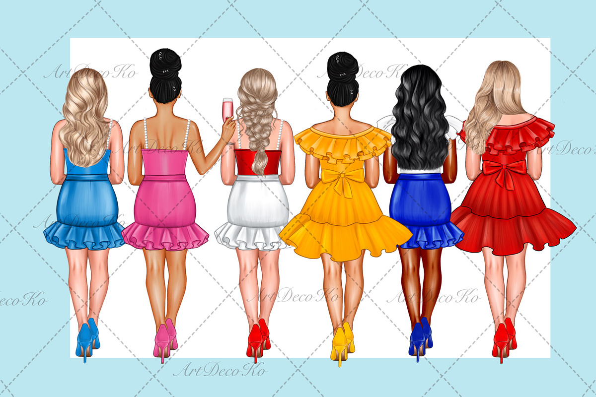 Best friends clipart, Soul sisters, a Person Illustration by DekoArt (Photo 2 of 9)
