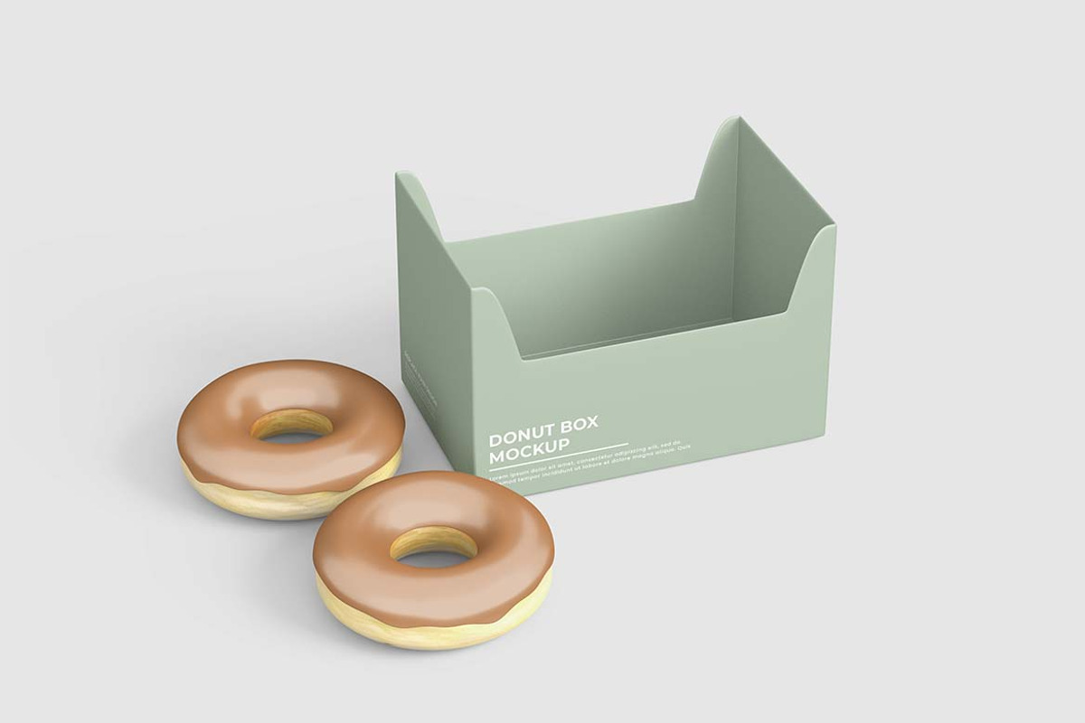 Box of Donuts Mockups, a Packaging Mockup by tiyasprabawa (Photo 2 of 5)
