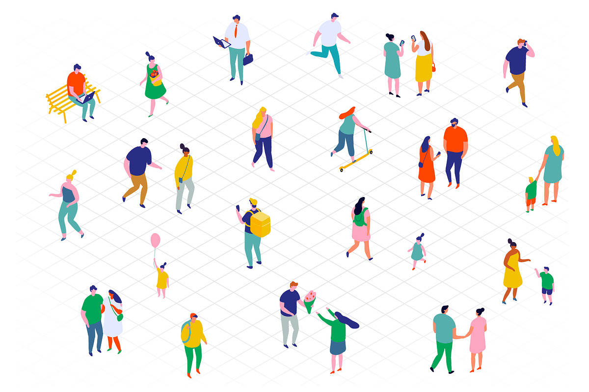 Cartoon People isometric characters, a Person Illustration by Vector_Art (Photo 2 of 10)