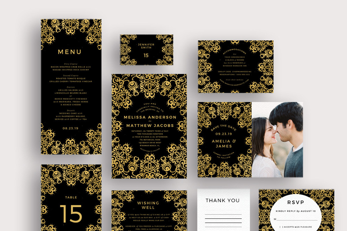 Gold Ornate on Black, an Invitation Template by Inkpower (Photo 1 of 7)