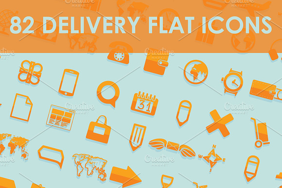 82 Delivery Flat Icons