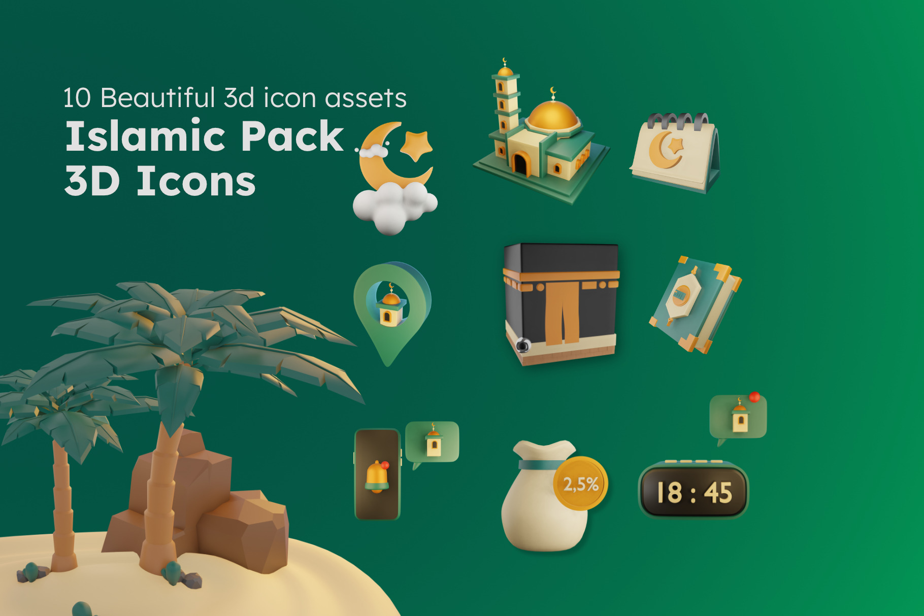 Islamic Pack 3D Icons