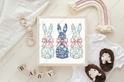Floral Easter Bunny Bow Sublimation, an Illustration by CraftArtStudio (Thumbnail 4 of 4)