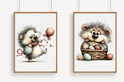 Whimsical Easter Hedgehog Clipart, an Illustration by Libby Wishes (Thumbnail 3 of 4)