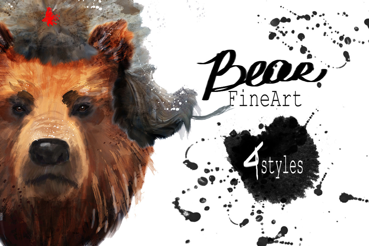 Set bear portraits .4 styles, an Animal Illustration by art_mouse (Photo 1 of 5)