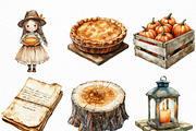 Vintage Thanksgiving Clipart, an Illustration by Craft Nest (Thumbnail 2 of 6)