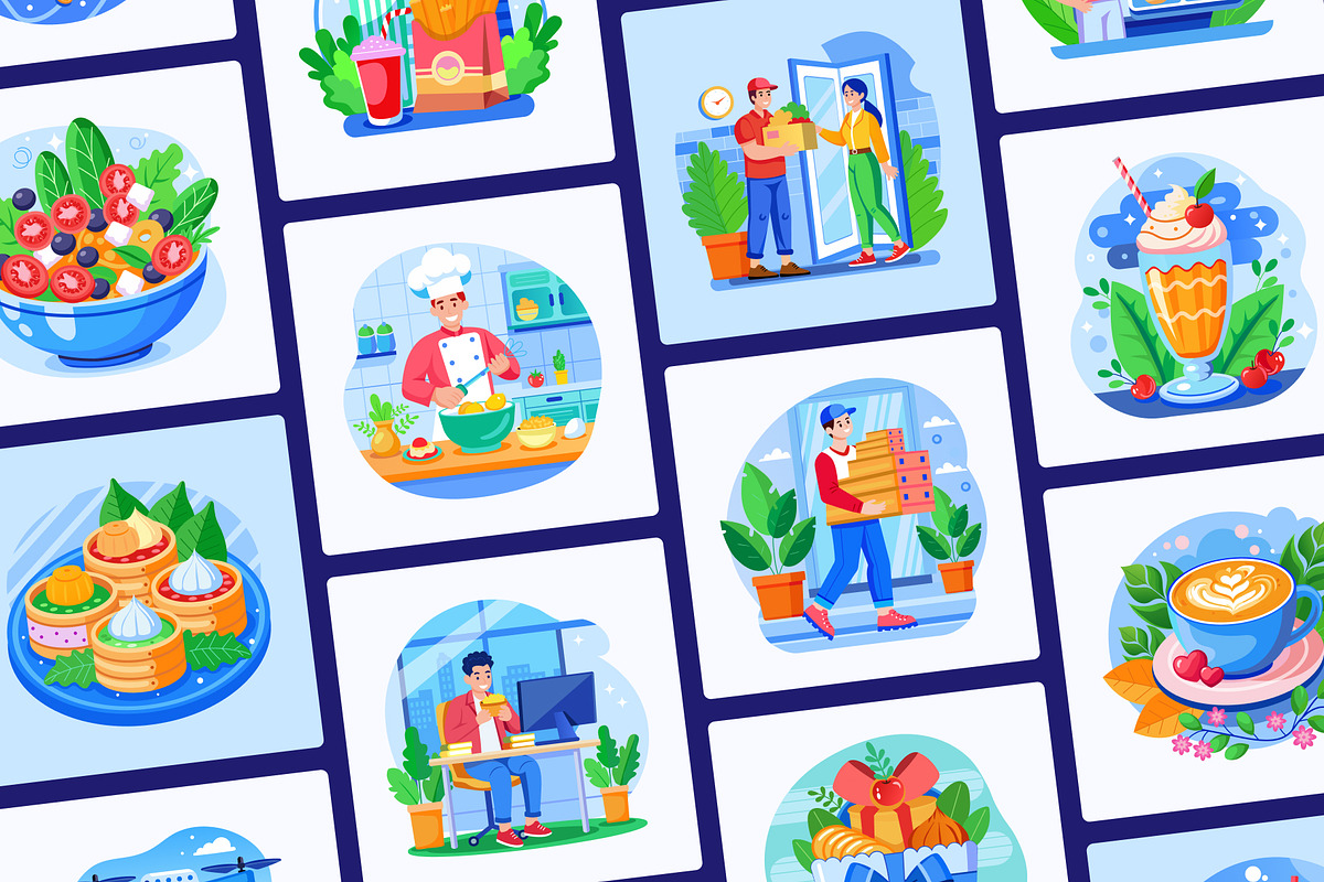 Food Illustration Art Set, a Food Illustration by Prosymbols (Photo 5 of 9)
