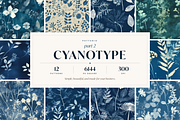 Cyanotype Botanical Set - part 2, a Pattern Graphic by Ninterints (Thumbnail 1 of 16)