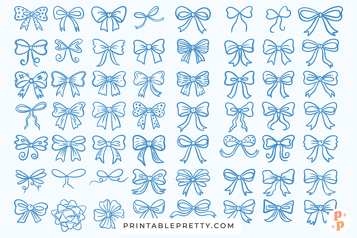 Hand Drawn Doodle Bow Clipart, an Illustration by Printable Pretty Studio (Photo 4 of 6)