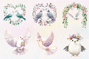 Summer Wedding Doves Clipart, an Illustration by CreationArt (Thumbnail 3 of 9)