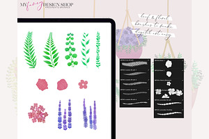 Procreate Spring Floral And Leaf Set