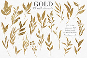 Gold leaves, splatters & strokers, an Illustration by LuiDesignStudio (Thumbnail 2 of 6)