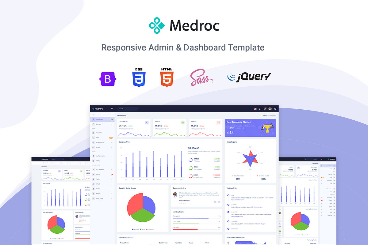 Medroc - Admin & Dashboard Template, a Bootstrap Template by Pichforest Studio