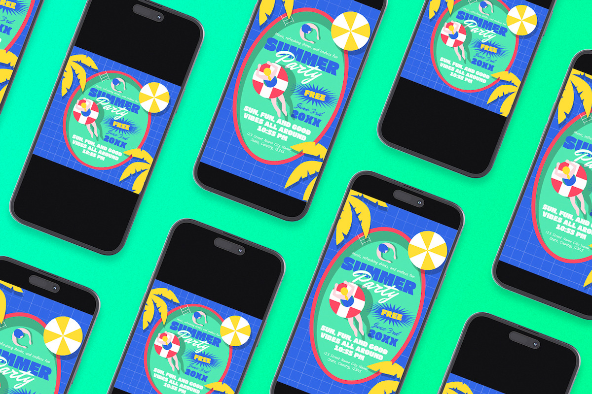 Bold Summer Party Flyer Set, a Flyer Template by Aiyari Graphic (Photo 2 of 3)