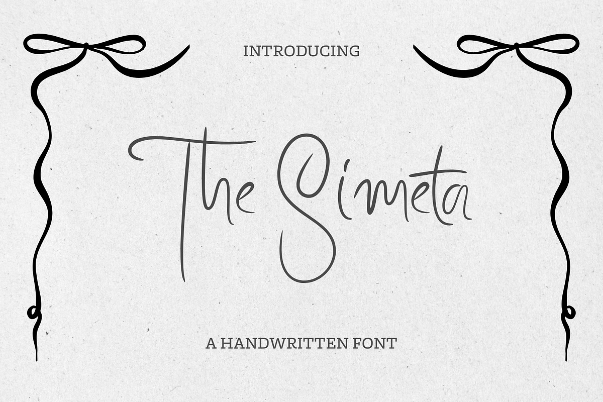 The Simeta – Handwritten Script Font, a Script Font by Imiftype Studio (Photo 1 of 7)