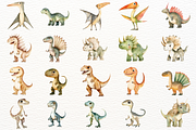 Cute Dinosaur Watercolor Cliparts, an Animal Illustration by SugarCloudStudioArt (Thumbnail 2 of 6)