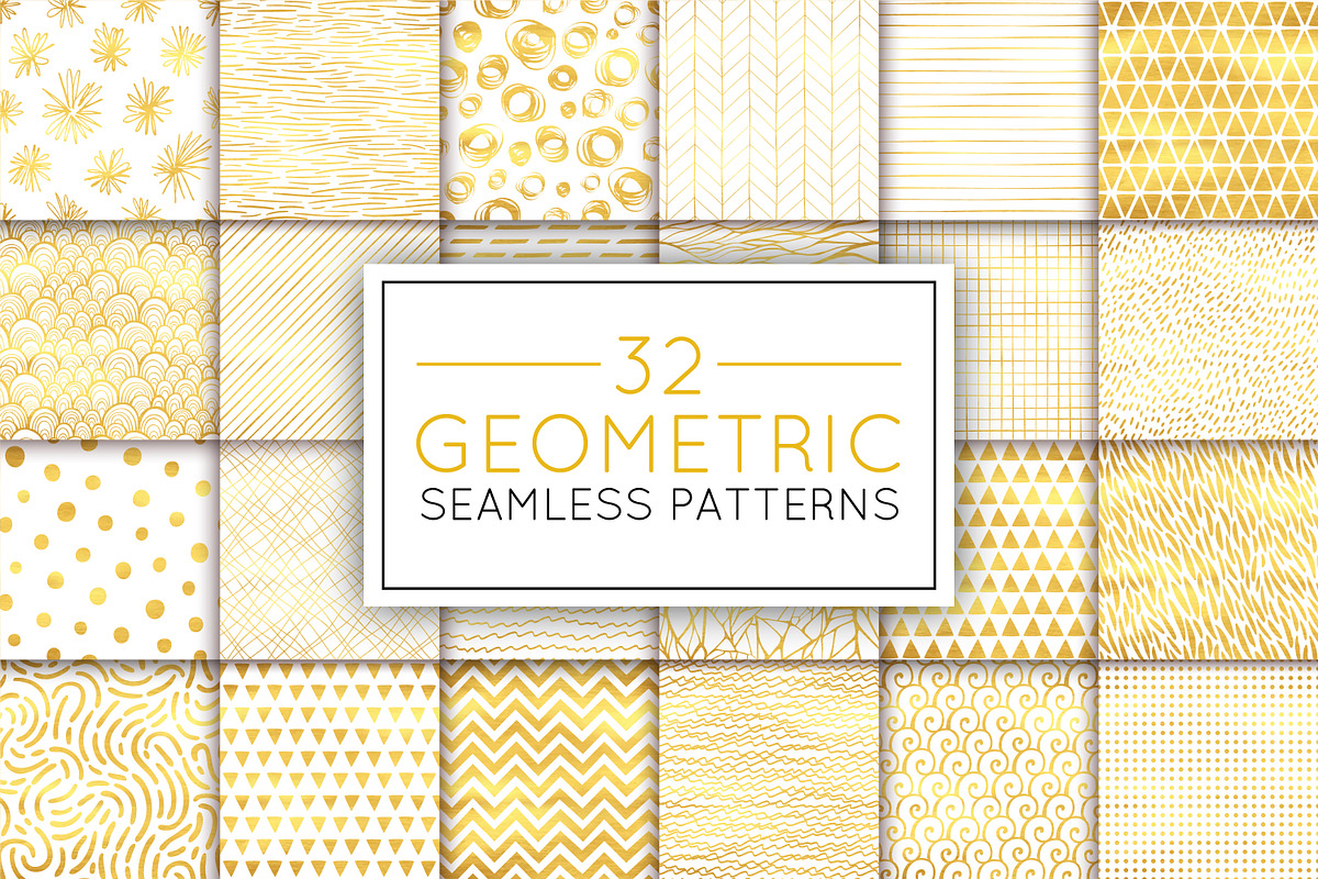 32 golden seamless patterns set, a Pattern Graphic by IreneArt illustrations (Photo 1 of 2)